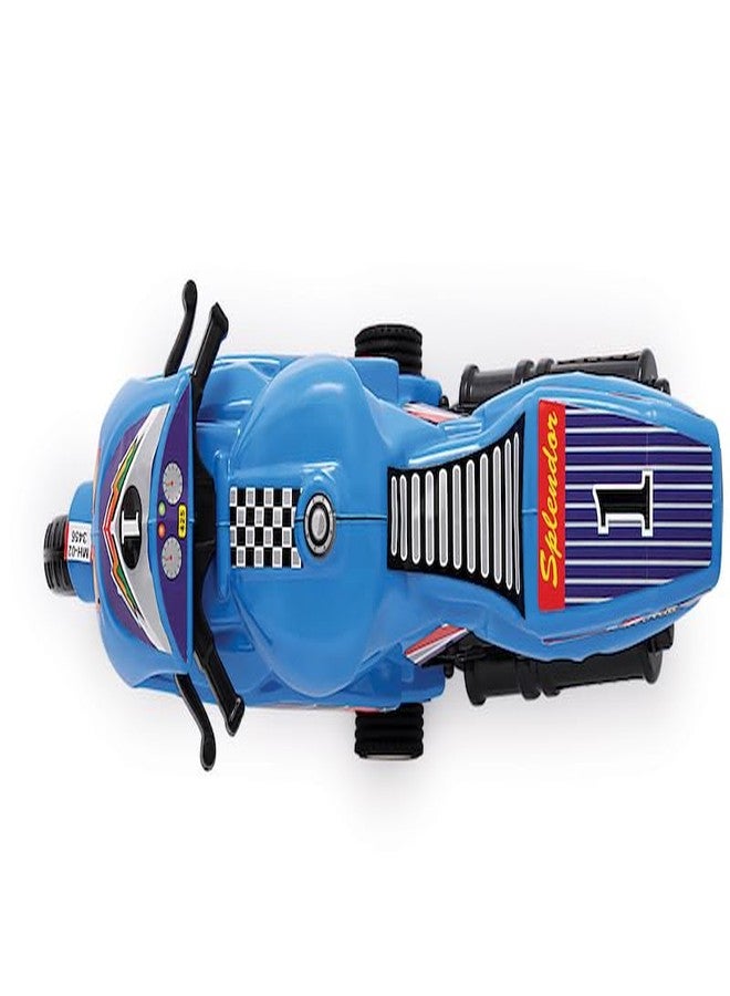 Toy Vibes Plastic Splendor Bike Motorcycle Vehicle Toy for Kids and Toddlers, Stylish and Attractive Plastic Bike Toy for Kids (Blue) (Pack of 5) - Image 3